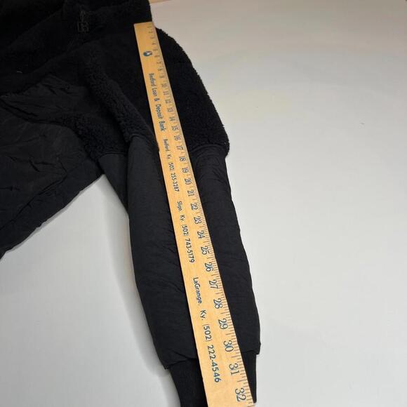 Russell Athletic Sherpa Fleece Pullover Black 1/4 Zip Quilted Pockets Men’s L - Picture 2 of 7